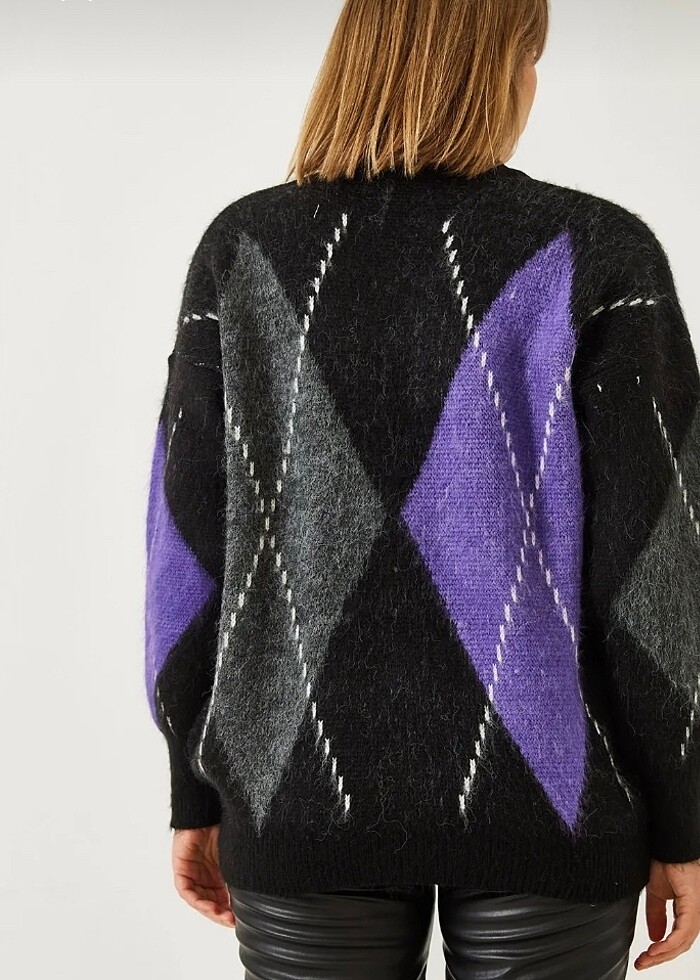 Baklava desenli kazak - Görsel 4