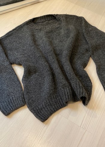 Gri Basic Kadın Triko Kazak - Görsel 2