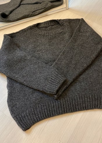 Gri Basic Kadın Triko Kazak - Görsel 3