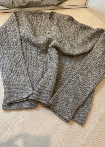 Gri Örgü Kadın Kazak - Görsel 2