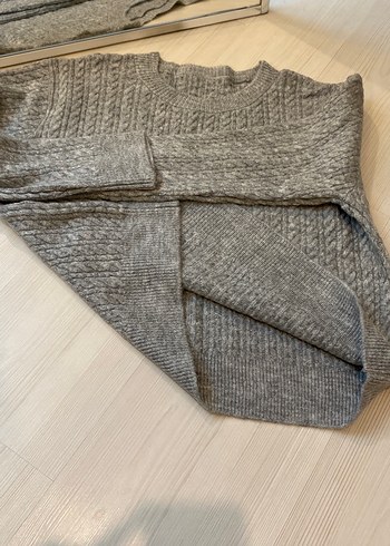 Gri Örgü Kadın Kazak - Görsel 3