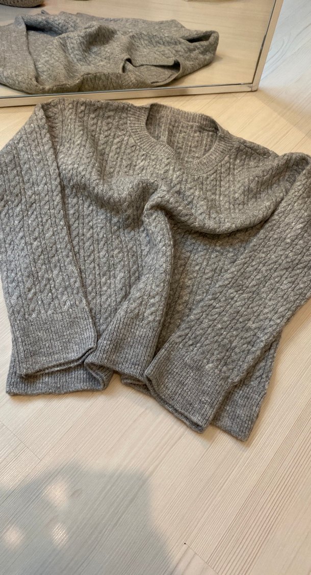 Gri Örgü Kadın Kazak - Görsel 2