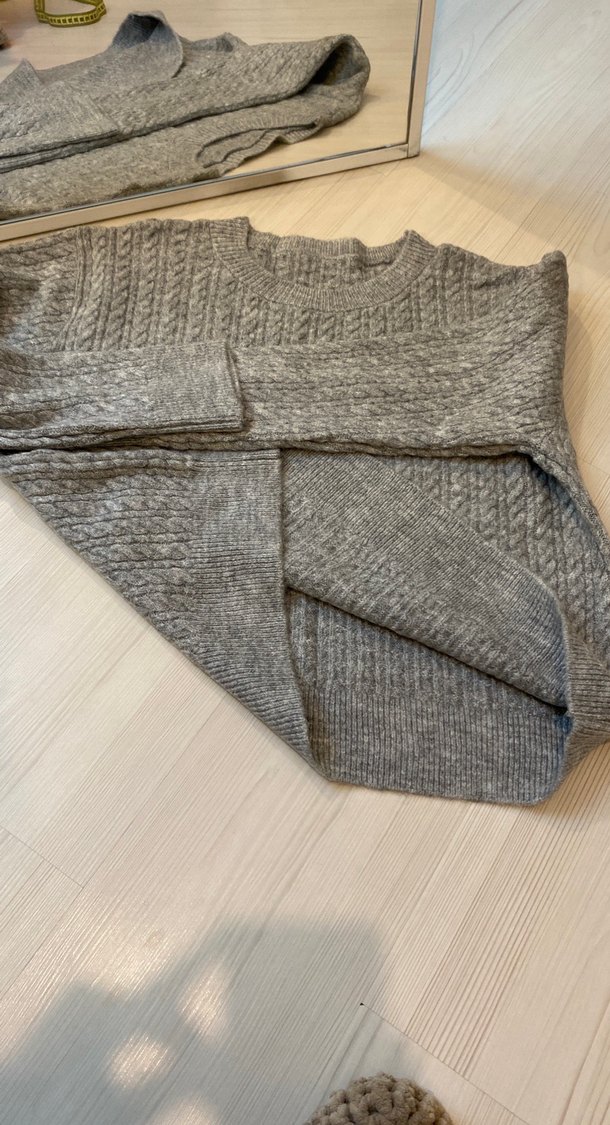 Gri Örgü Kadın Kazak - Görsel 3