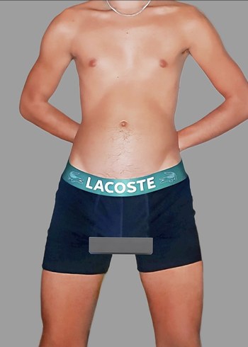Lacoste Erkek Mavi Baskılı Boxer