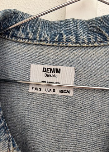s Beden Düğmeli Mavi Kadın Denim Ceket