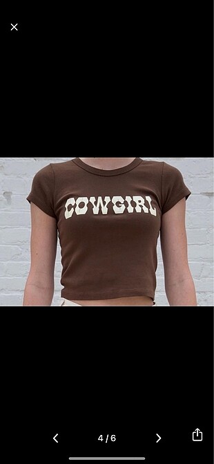 Cowgirl Kahverengi Tişört STOKTA