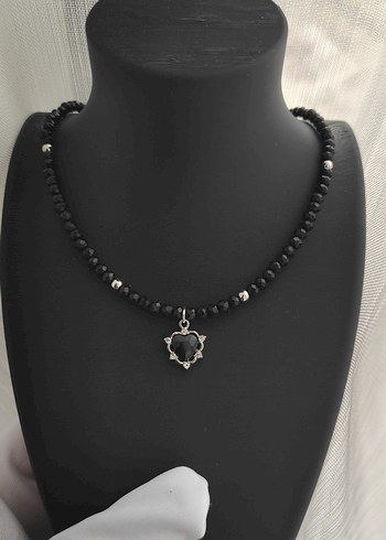 Accessorize Siyah Boncuklu gümüş detay kolye