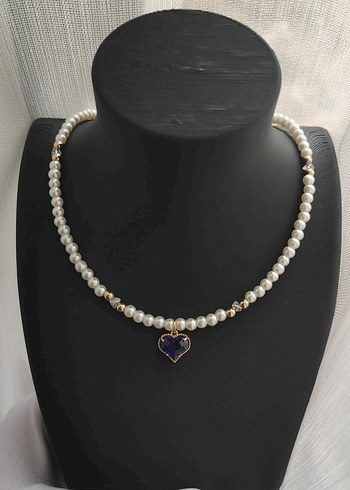 Accessorize İnci ve pırlanta Boncuklu Midi Kolye Kalp Detaylı