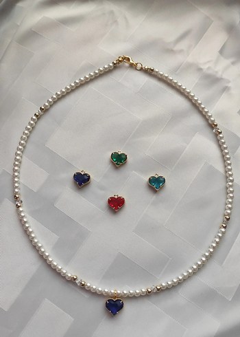 Accessorize Mini İnci Boncuklu Renkli Kalp Kolye