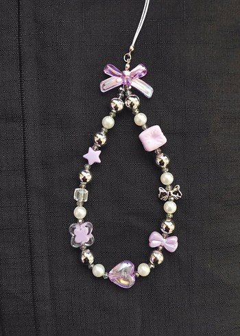 Mor detaylı telefon charmı - Görsel 2