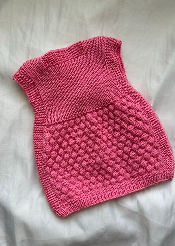 Civil Kız Çocuk Pembe Örgü Kolsuz Triko Yelek