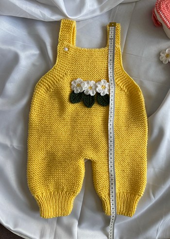 LC Waikiki Sarı Nakışlı Örgü Bebek Tulumu