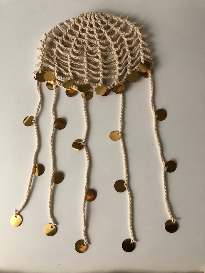 Gold pullu örgü file pareo- plaj eteği ve bere - Görsel 5