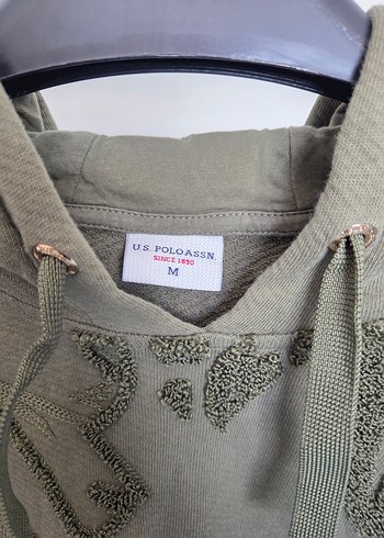 U.S Polo Assn. Nakışlı Yeşil Kadın Triko Sweatshirt