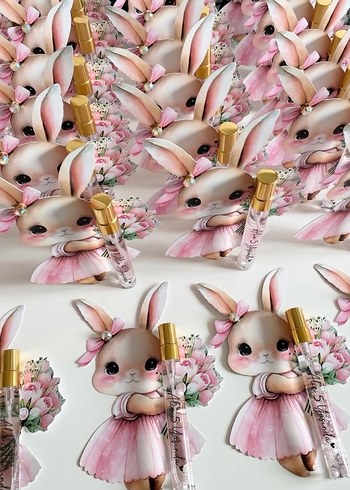 Pembe Tavşan Temalı Hediyelik sprey Kolonya - Görsel 3