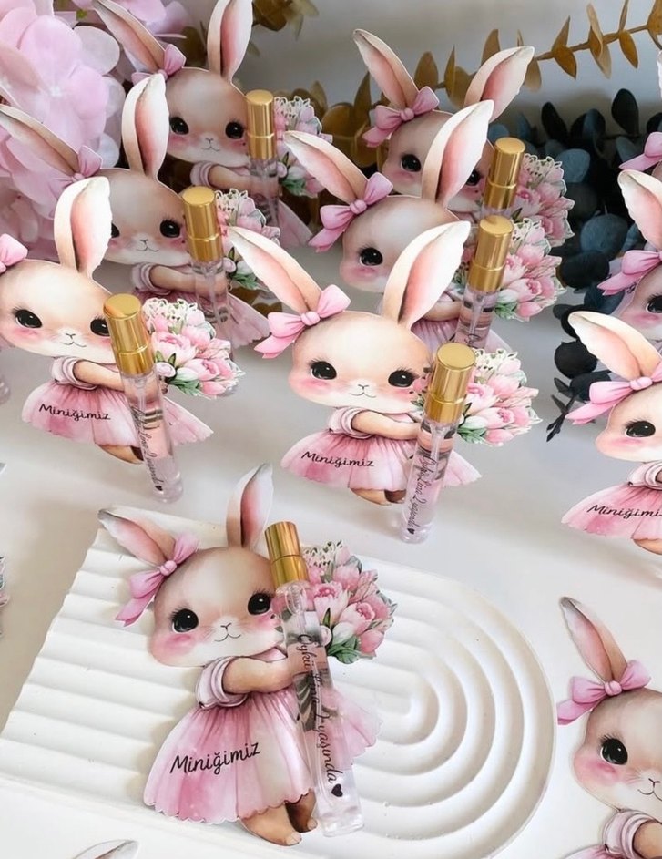 Pembe Tavşan Temalı Hediyelik sprey Kolonya - Görsel 2
