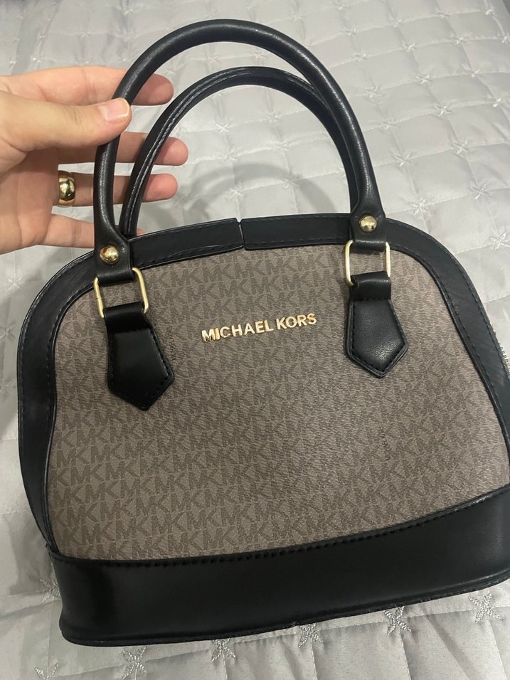 Michael Kors Baskılı Kahverengi Deri Kadın Çanta - Görsel 5