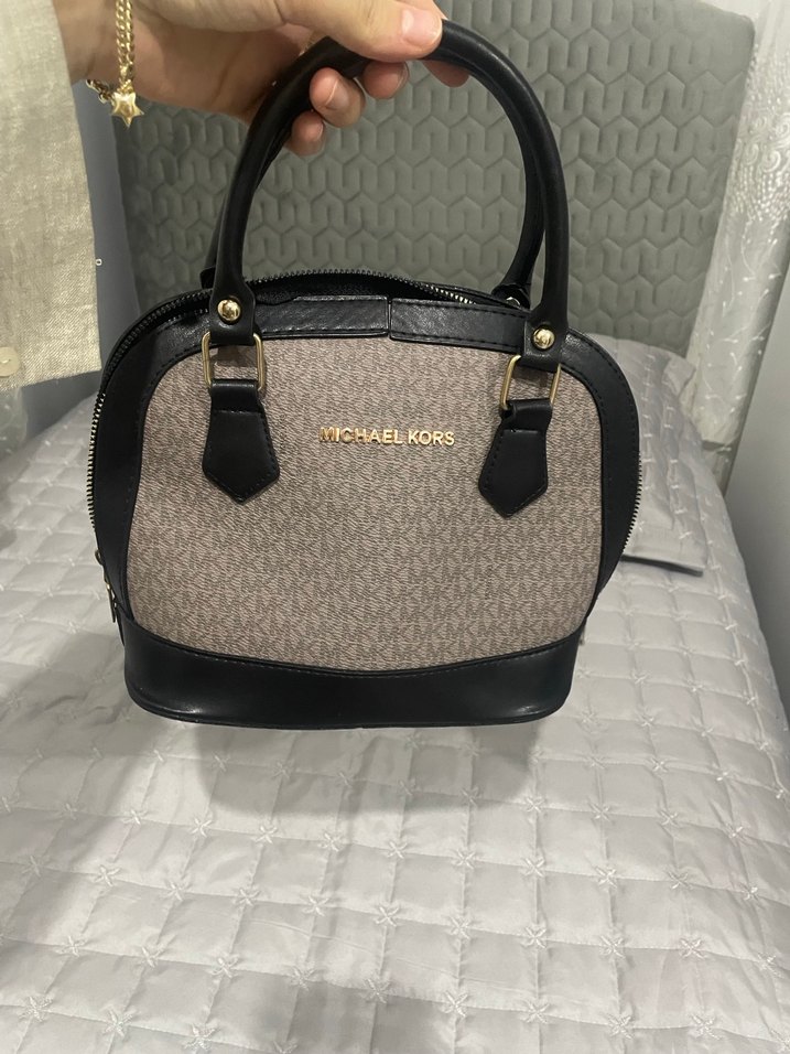 Michael Kors Baskılı Kahverengi Deri Kadın Çanta - Görsel 2