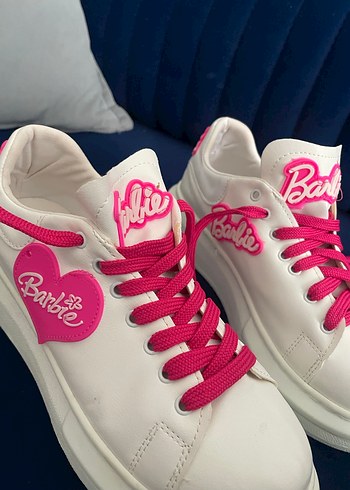 Pembe Barbie Platform Topuklu Spor Ayakkabı - Görsel 3