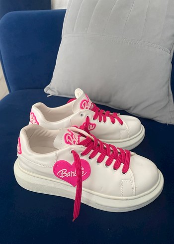 Pembe Barbie Platform Topuklu Spor Ayakkabı - Görsel 4
