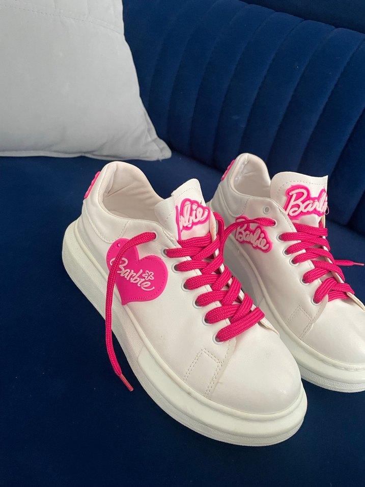 Pembe Barbie Platform Topuklu Spor Ayakkabı - Görsel 2