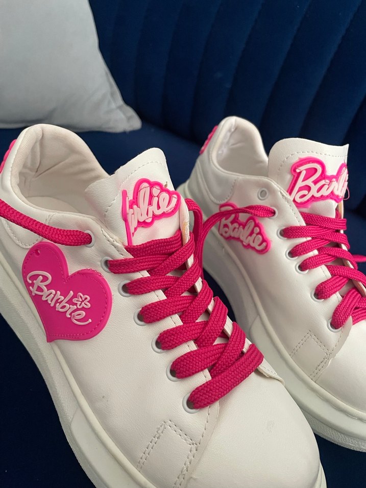 Pembe Barbie Platform Topuklu Spor Ayakkabı - Görsel 3