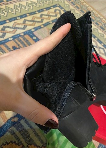 Siyah Süet Goth Platform Botlar - Görsel 4