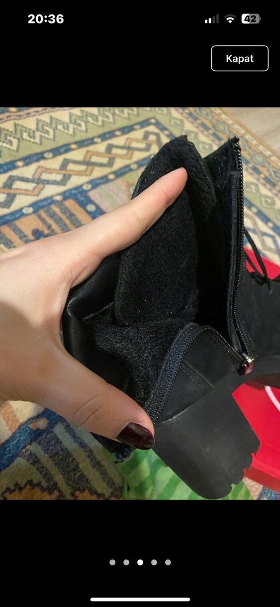 Siyah Süet Goth Platform Botlar - Görsel 4