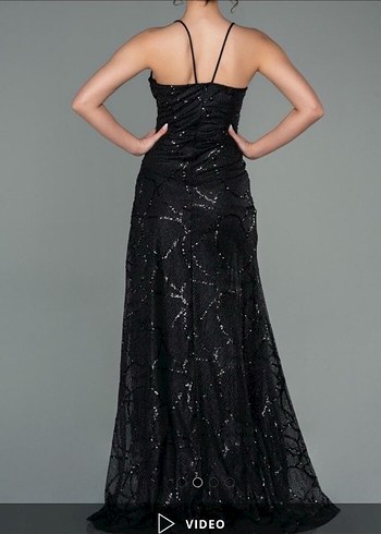 Siyah Yılan Desenli Uzun Drapeli Abiye Elbise - Görsel 2