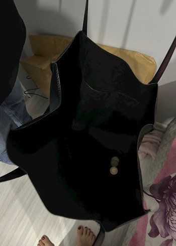 Siyah Deri Kadın Omuz Çantası - Görsel 7