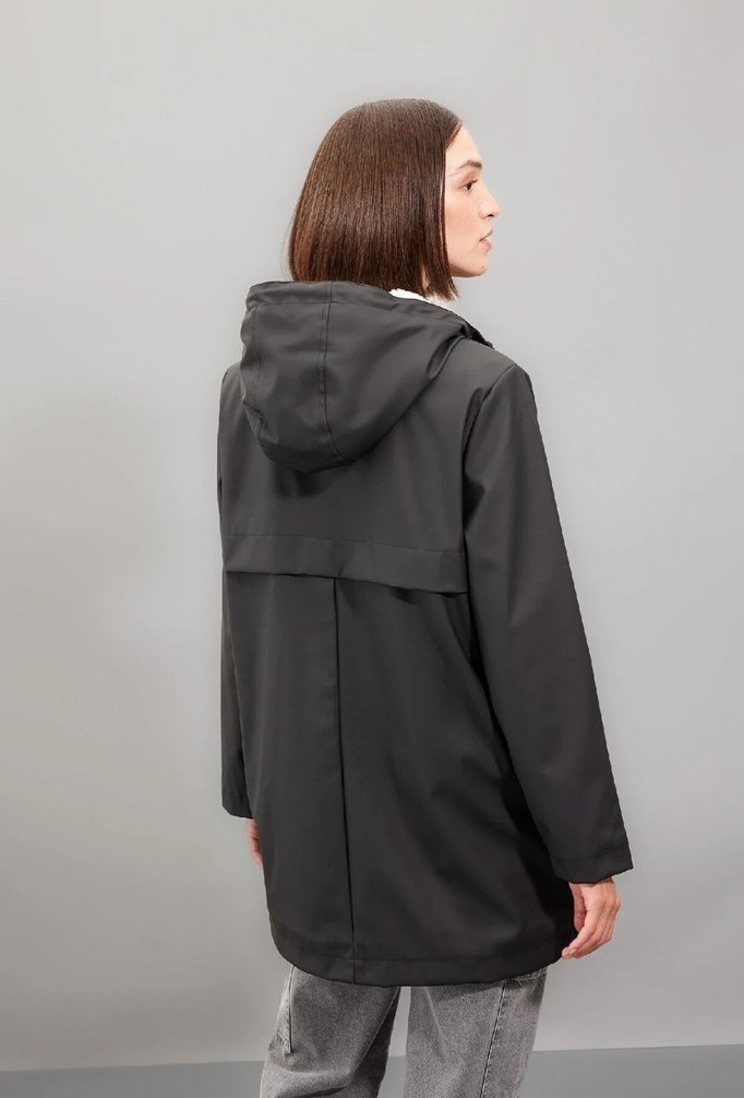 Suni deri polar astarlı yağmurluk - Görsel 4