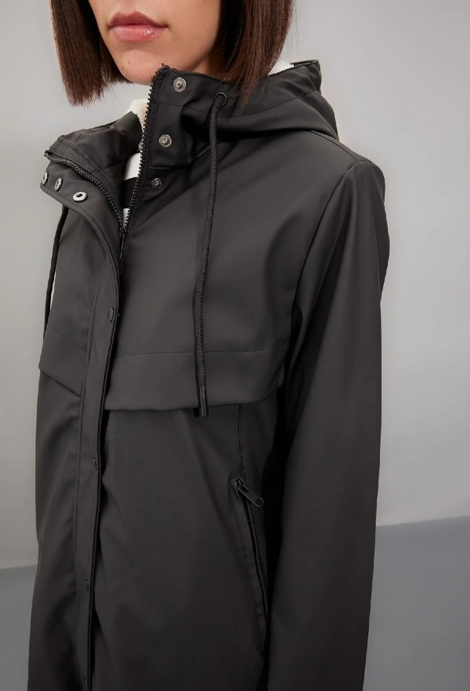 Suni deri polar astarlı yağmurluk - Görsel 2