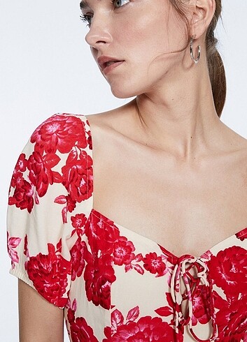 m Beden Çiçek desenli elbise Stradivarius