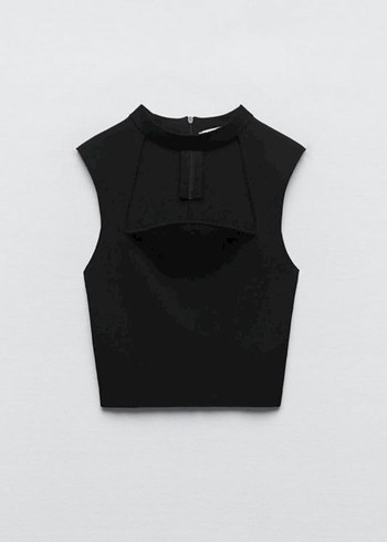 s Beden Siyah choker top bluz Zara
