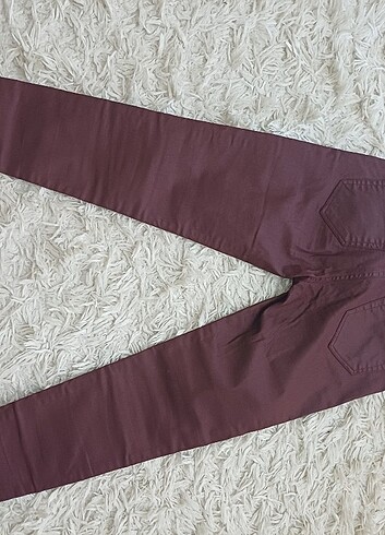 38 Beden bordo Renk DERI GORUNUMLU BAYAN 38 BEDEN PANTALON
