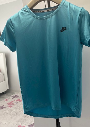 Nike Mavi bayan Kısa Kollu Spor Tişört