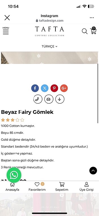 universal Beden beyaz Renk Tafta gömlek