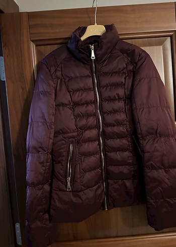 Bordo Fermuarlı Kadın Mont - Görsel 2