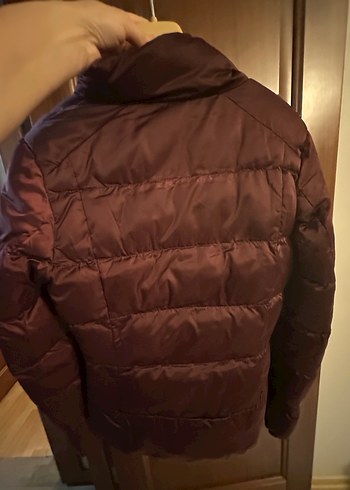 Bordo Fermuarlı Kadın Mont - Görsel 4