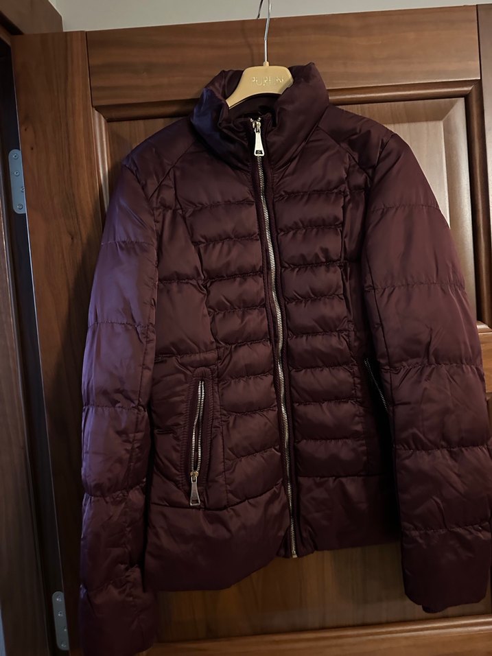 Bordo Fermuarlı Kadın Mont - Görsel 2