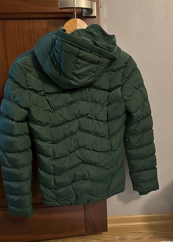 Koyu Yeşil Kapüşonlu Fermuarlı Kadın Ceket - Görsel 3