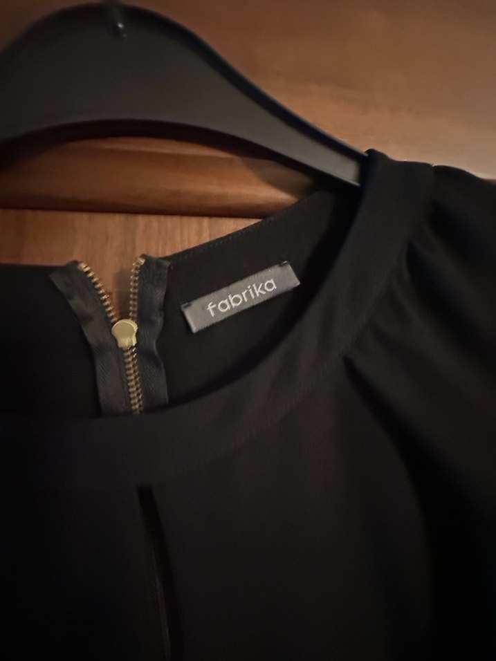 Siyah Kemerli Midi Klasik Ofis Elbisesi - Görsel 2