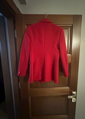 Düğmeli Kırmızı Kadın Blazer Ceket - Görsel 4