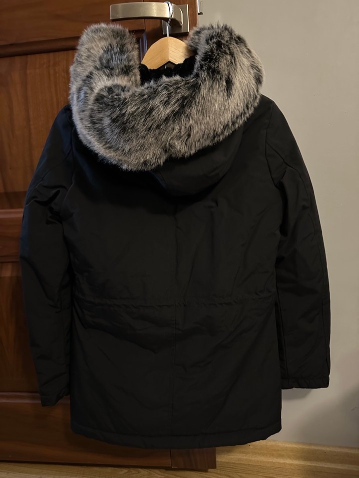 Siyah Kürklü Midi Kadın Mont - Görsel 2