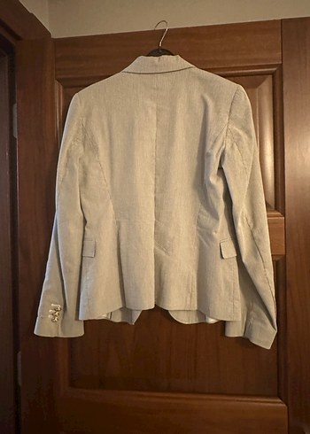 Gri Keten Kadın Blazer Ceket - Görsel 4