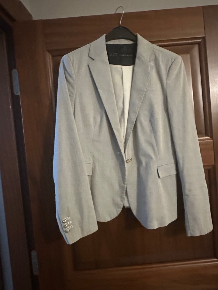 Gri Keten Kadın Blazer Ceket - Görsel 2