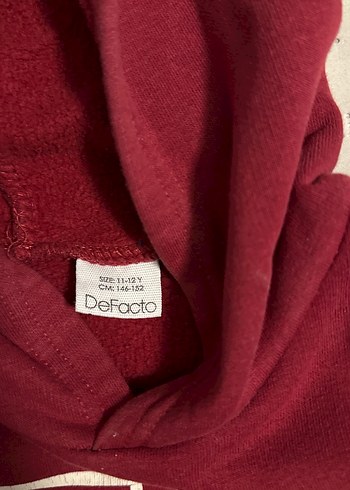 Bordo Kapüşonlu Kadın Sweatshirt - Görsel 2