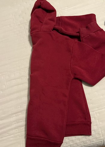 Bordo Kapüşonlu Kadın Sweatshirt - Görsel 3