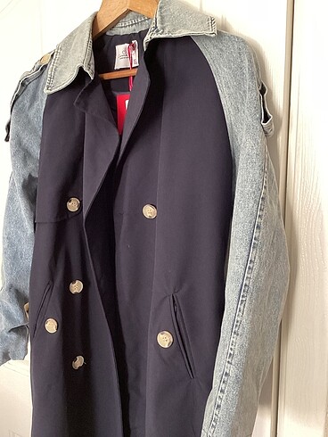 m Beden mavi Renk KOT DETAYLI TRENCHCOAT