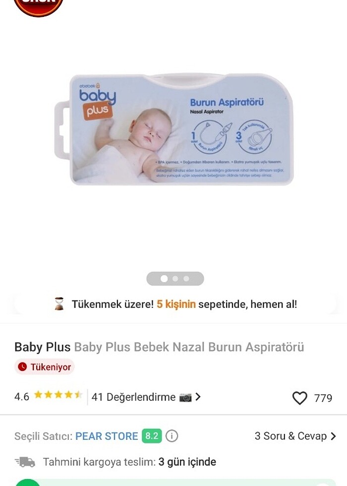 E bebek baby plus nasal aspiratör - Görsel 2